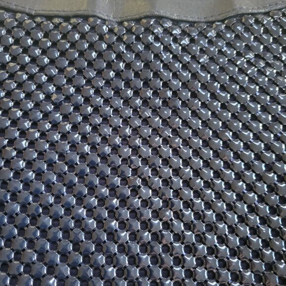 Metal Mesh Shoulder Bag Navy Blue Womens 12x9" Braided Strap Whimsy Coastal - Picture 10 of 16